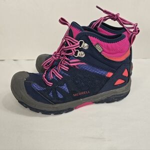 Merrell Capra Mid Boot Trail Hiking Waterproof Shoes Youth Girls Size 3